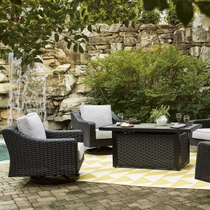 Picture of BEACH HOUSE BLACK SWIVEL CHAIR