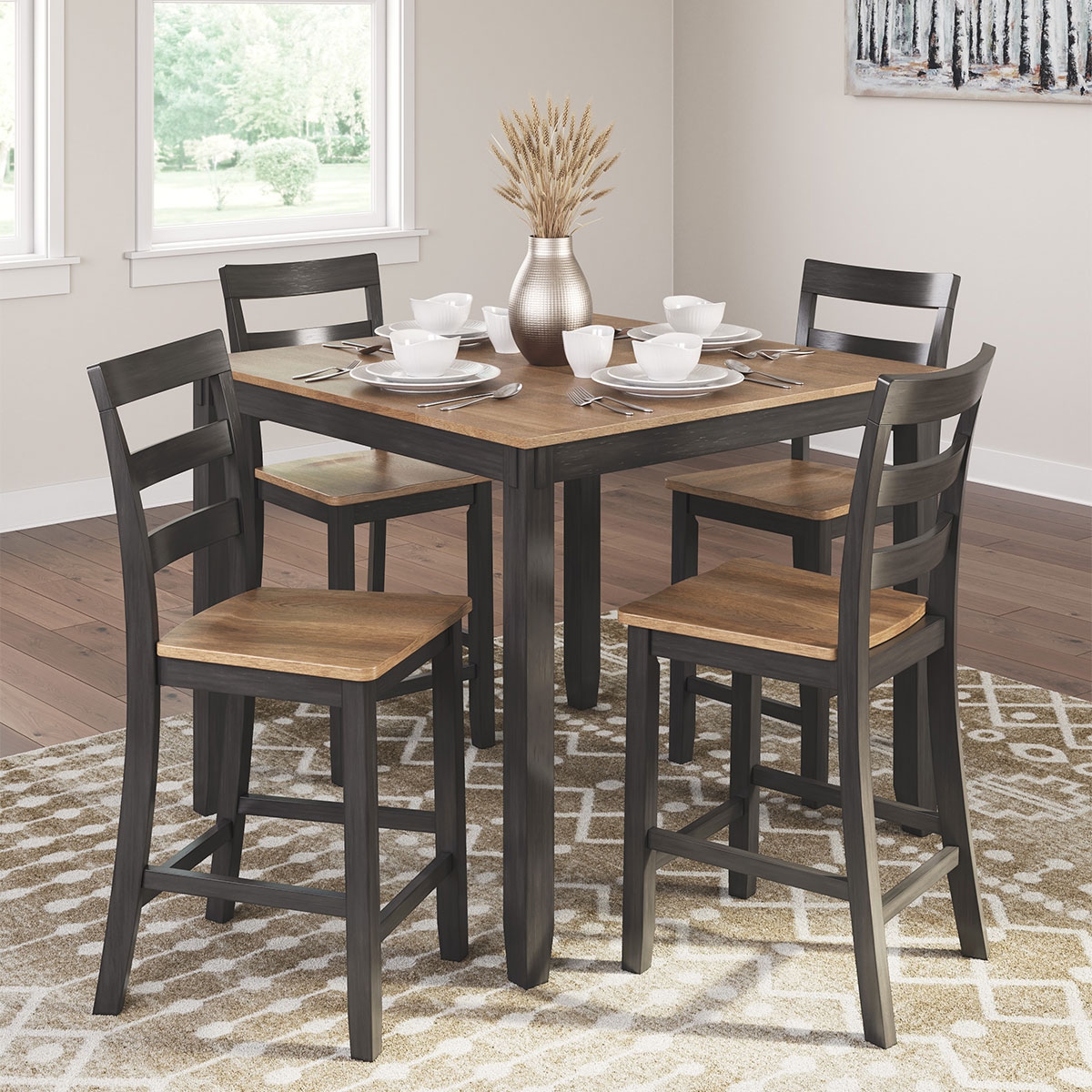 Picture of GESTHAVEN BROWN 5PC COUNTER DINING SET 