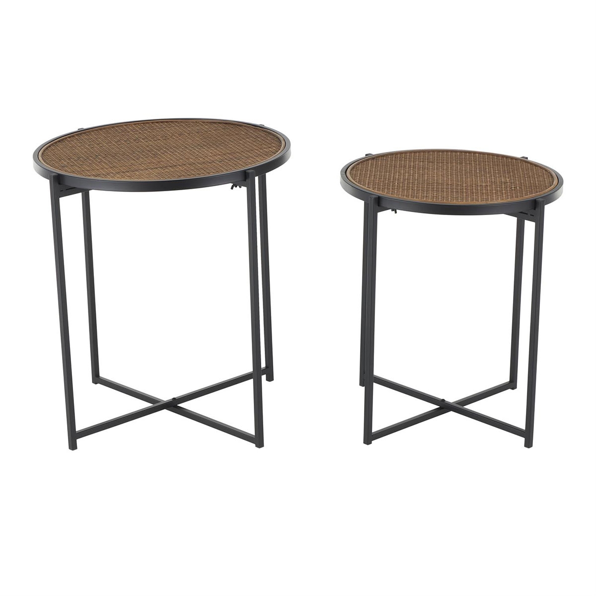 Picture of RATTAN METAL ACCENT TABLE S/2