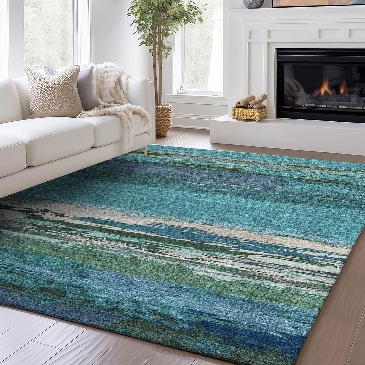 Picture of TREVI 8 TEAL 5'X7'6" AREA RUG