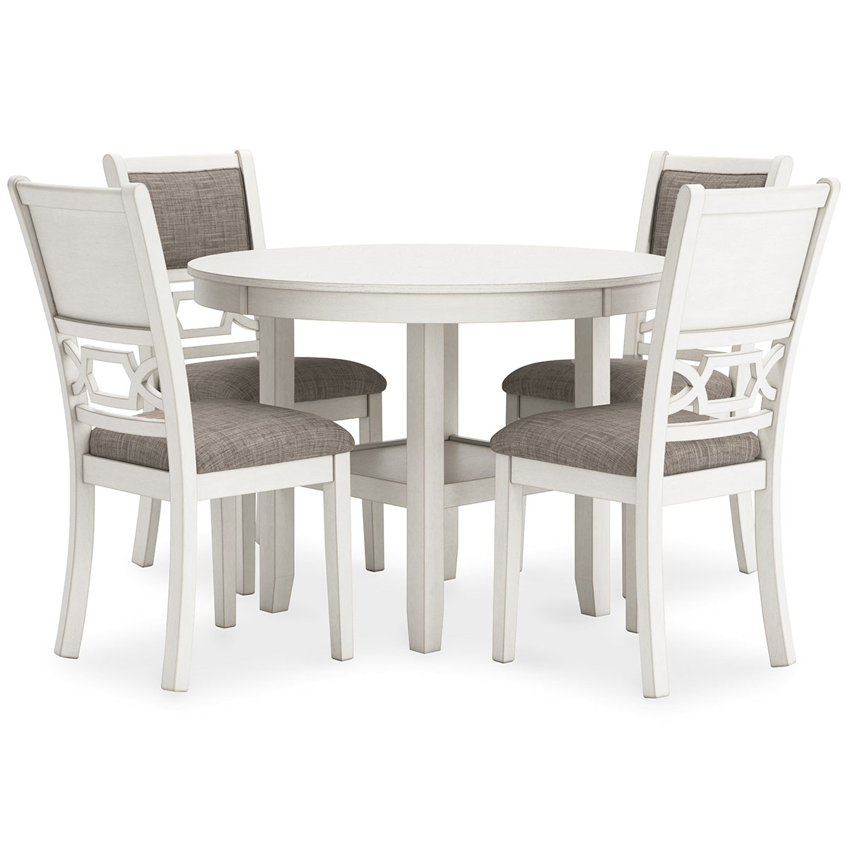 Picture of LUDWIG WHITE 5PC ROUND DINING SET