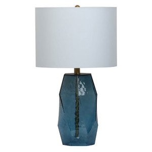 Picture of TALLOW BLUE GEO GLASS TABLE LAMP