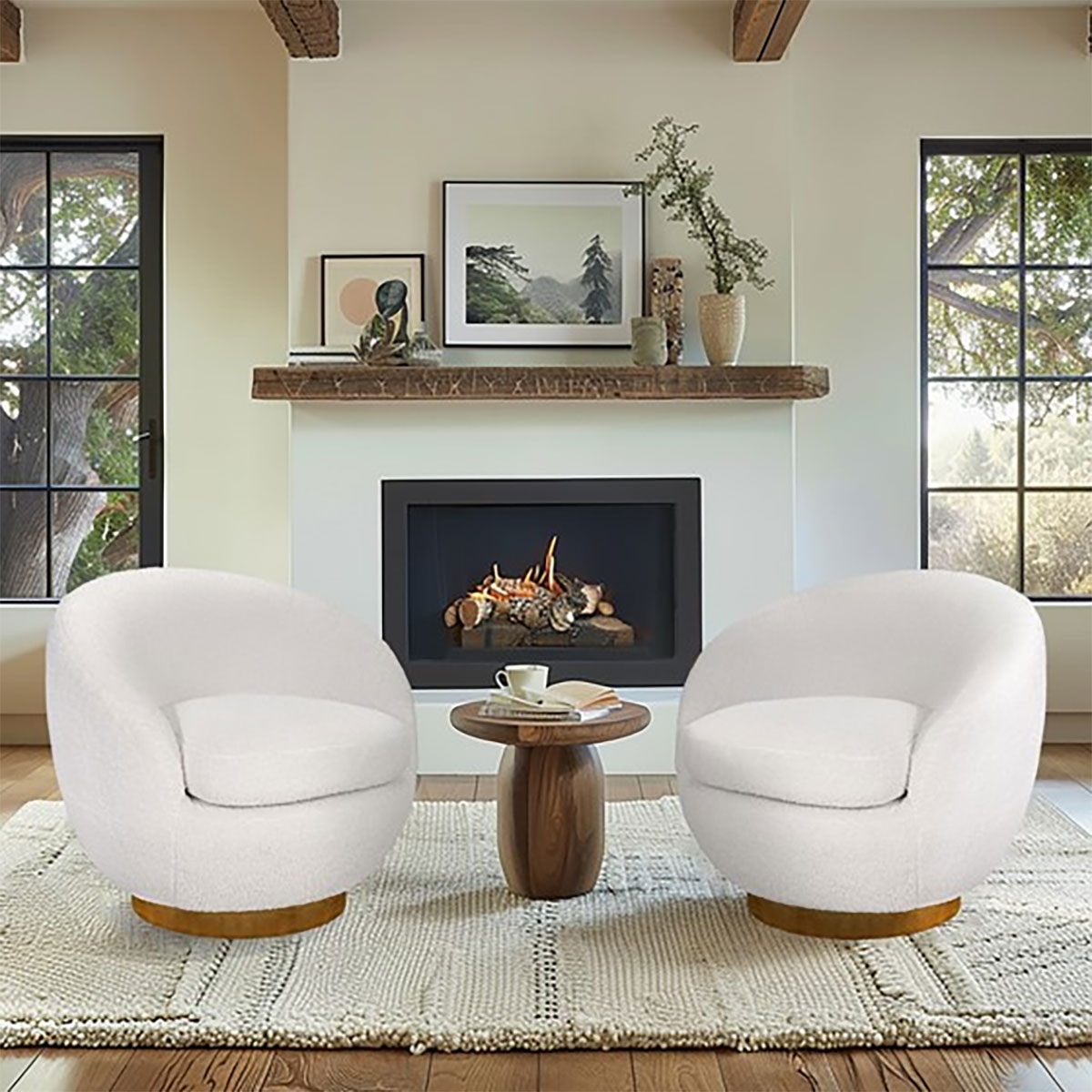 Picture of JESSY SWIVEL CHAIR IN CREAM