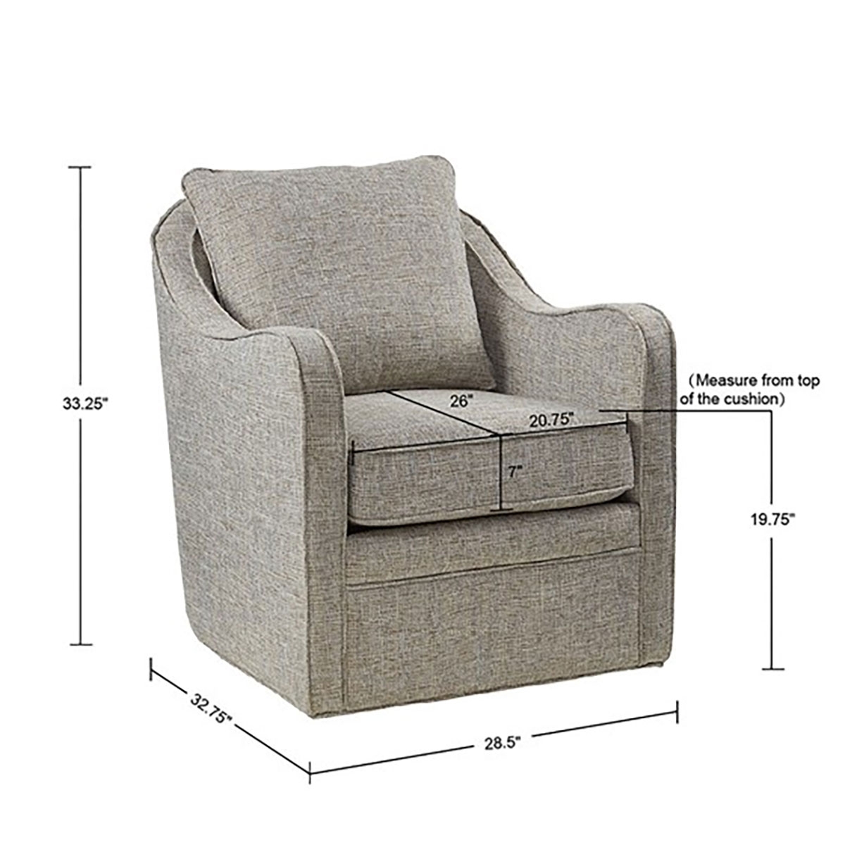 Picture of BIANCA SWIVEL CHAIR IN GREY