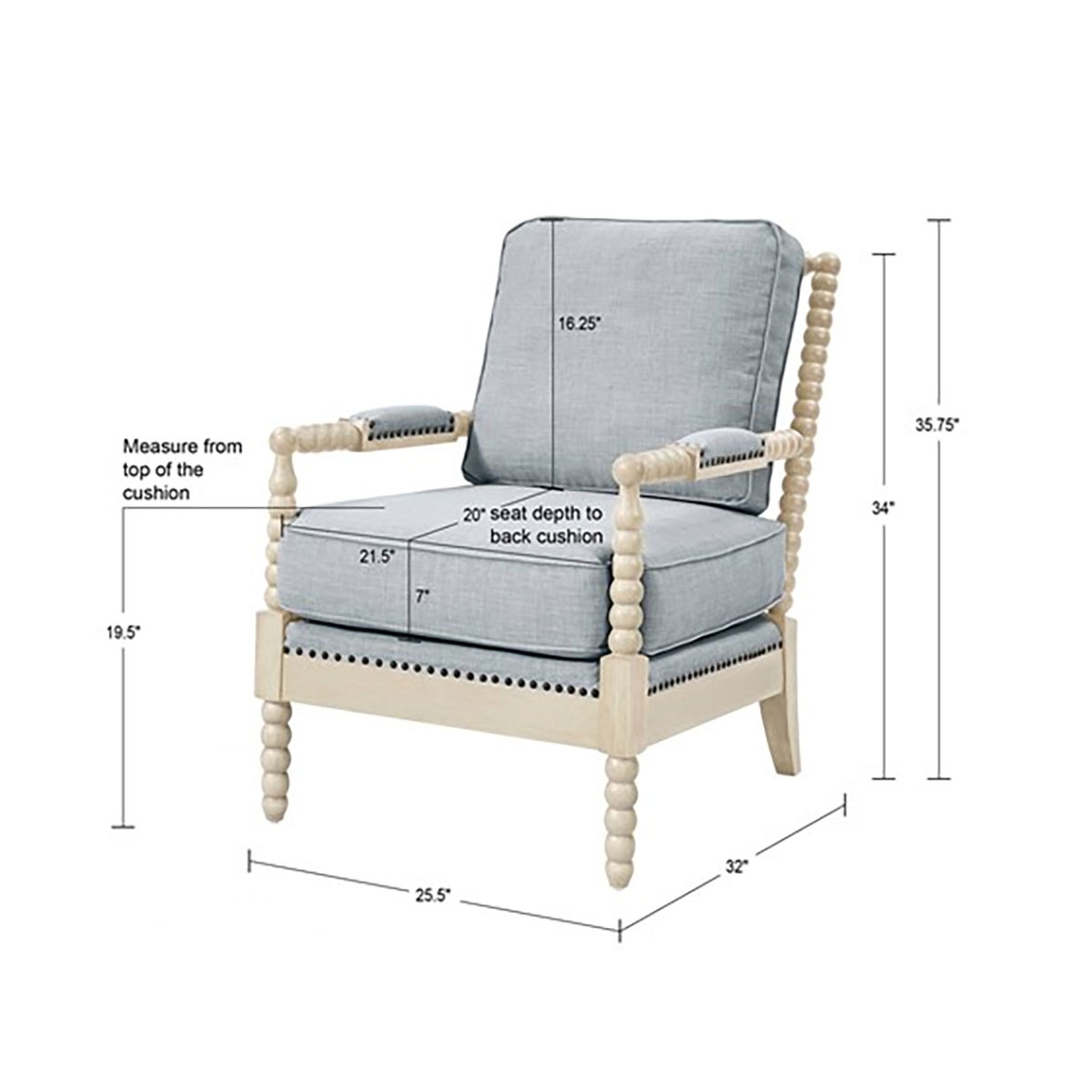 Picture of DONAHAN CHAIR IN BLUE/CREAM