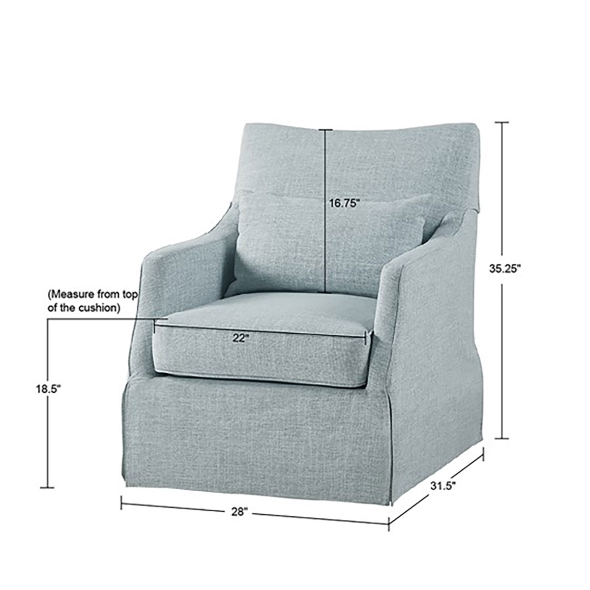 Picture of ENGLAND SKIRT SWIVEL CHAIR IN BLUE
