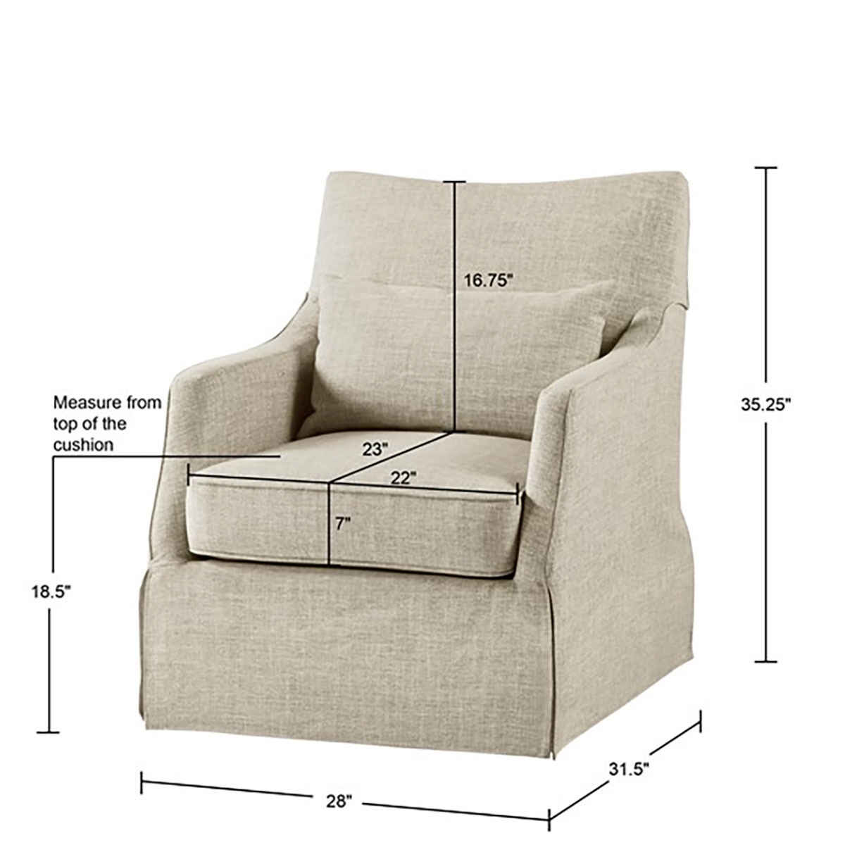 Picture of ENGLAND SKIRT SWIVEL CHAIR IN BEIGE