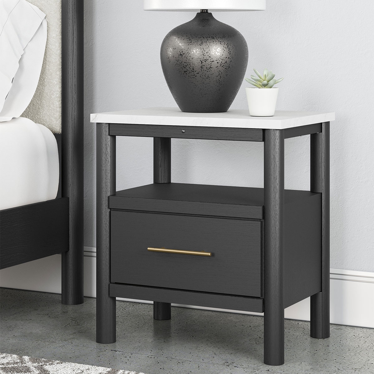 Picture of CASHMERE BLACK NIGHTSTAND