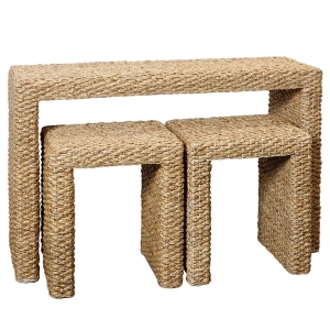 Picture of WATERFALL CONSOLE TABLE WITH TWO STOOLS