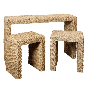 Picture of WATERFALL CONSOLE TABLE WITH TWO STOOLS
