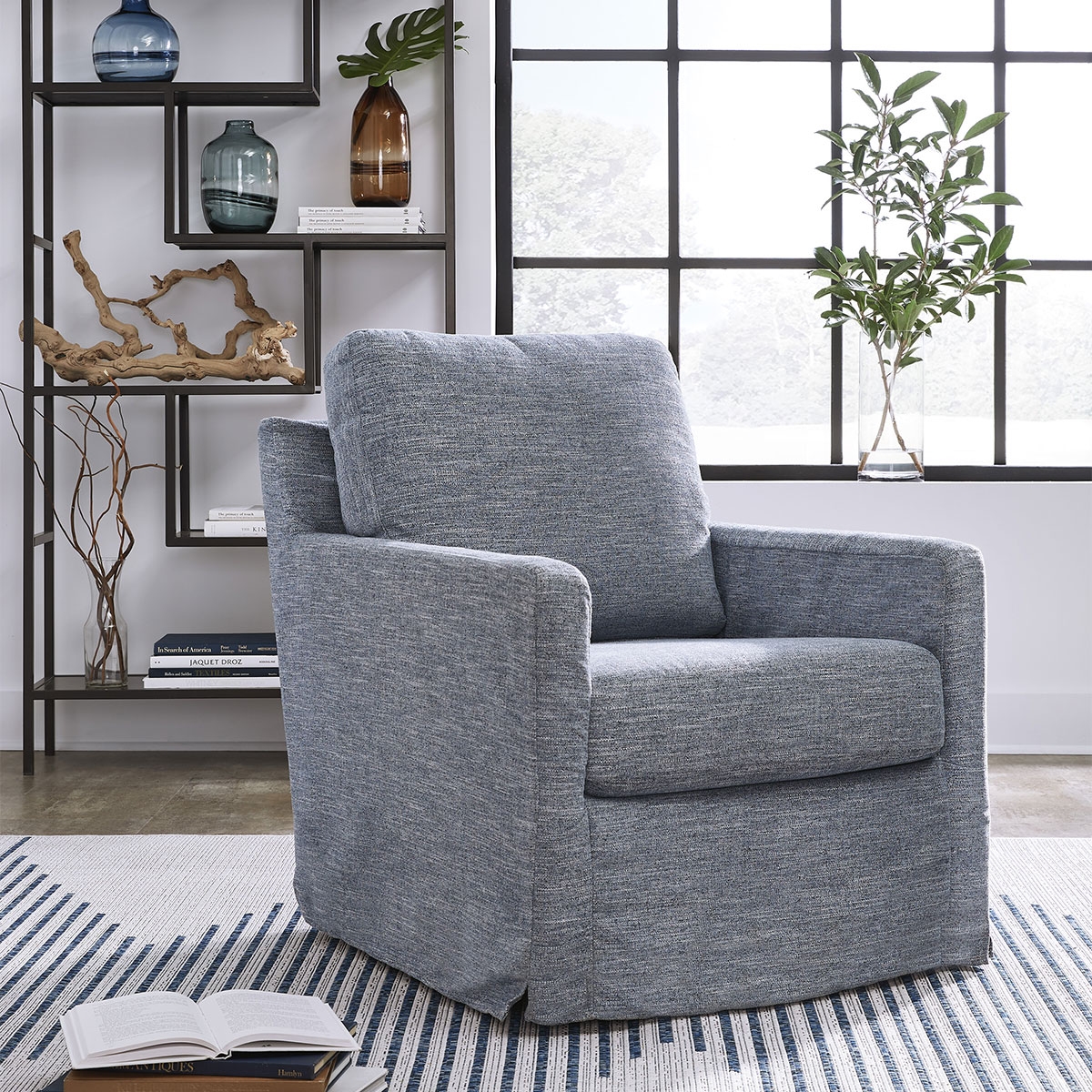 Picture of NENANA NUVELLA DENIM SWIVEL GLIDER CHAIR
