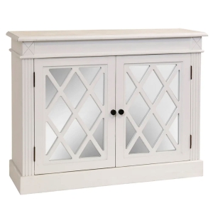 Picture of WHITE-MIRRORED TWO-DOOR CONSOLE