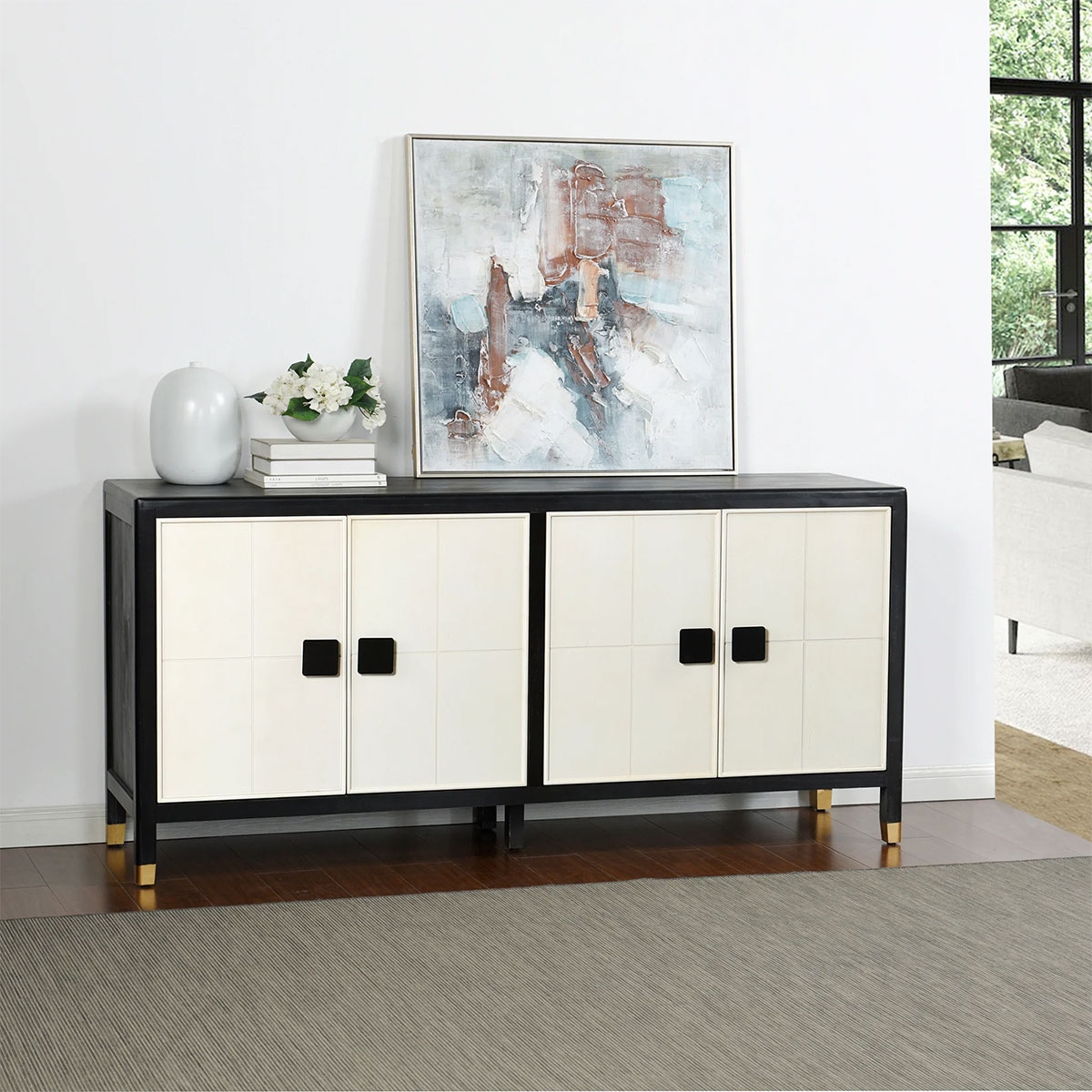 Picture of BLACK AND WHITE FOUR DOOR SIDEBOARD