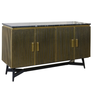 Picture of BLACK & GOLD MARBLE TOP SIDEBOARD