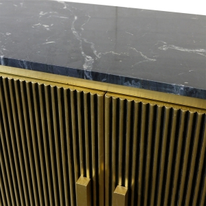 Picture of BLACK & GOLD MARBLE TOP SIDEBOARD