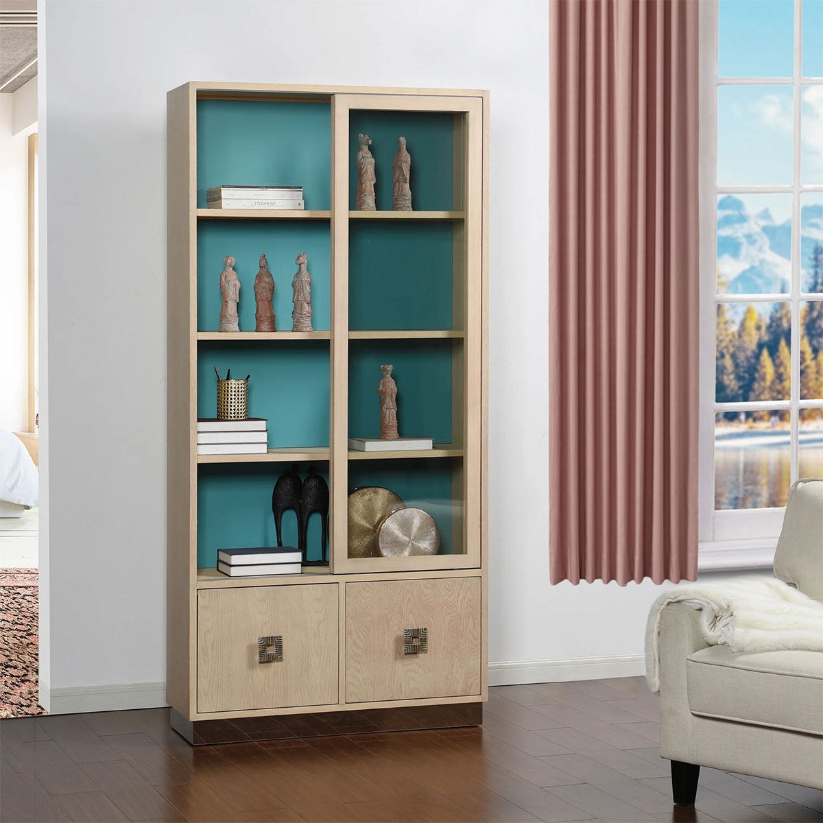 Picture of TWO TONE TEAL DISPLAY CABINET
