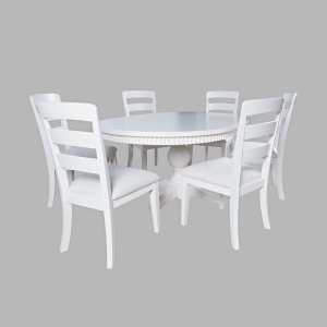 Picture of WESTPORT WHITE 48" ROUND 5 PIECE DINING SET
