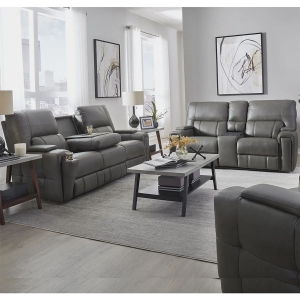 Picture of HUDSON LOVESEAT W/ CONSOLE & FRIDGE IN COAL