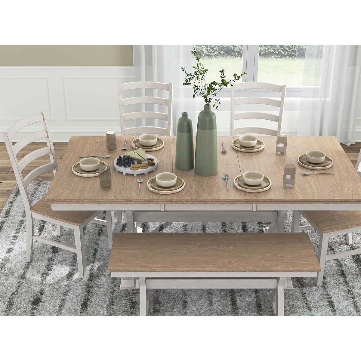 Picture of PURLANEY 6PC DINING SET W/ BENCH