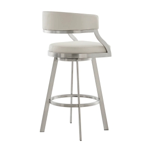 Picture of SATURN CREAM LEATHER & STEEL SWIVEL COUNTER STOOL