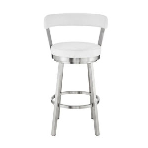 Picture of BRYANT FAUX WHITE LEATHER & STEEL COUNTER STOOL
