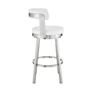 Picture of BRYANT FAUX WHITE LEATHER & STEEL COUNTER STOOL