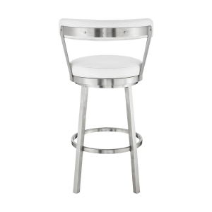 Picture of BRYANT FAUX WHITE LEATHER & STEEL BAR STOOL