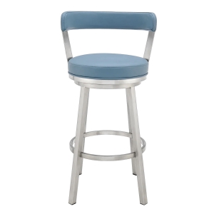 Picture of BRYANT BLUE LEATHER & STEEL BAR STOOL