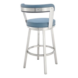 Picture of BRYANT BLUE LEATHER & STEEL BAR STOOL