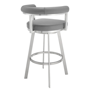 Picture of MAGNOLIA GREY LEATHER & STEEL BAR STOOL