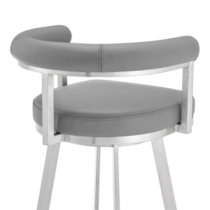 Picture of MAGNOLIA GREY LEATHER & STEEL BAR STOOL