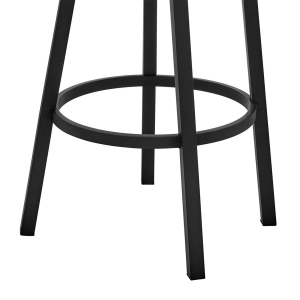 Picture of BRYANT FAUX GREY LEATHER & BLACK STEEL COUNTER STOOL