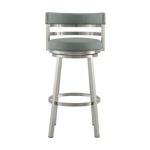 Picture of MADRID GREY LEATHER & STEEL COUNTER STOOL
