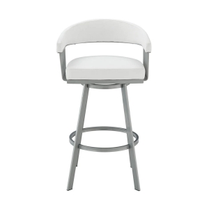 Picture of CHELSEA WHITE LEATHER & STEEL COUNTER STOOL