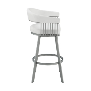 Picture of CHELSEA WHITE LEATHER & STEEL COUNTER STOOL