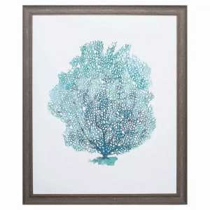 Picture of AQUA CORAL ON WHITE I