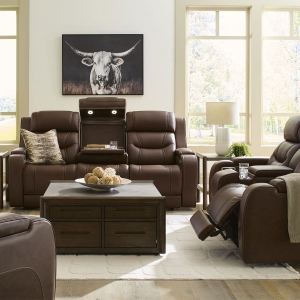 Picture of KNIGHTINGTON SOFA W/ AUDIO IN BROWN