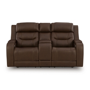 Picture of KNIGHTINGTON LOVESEAT W/ AUDIO & CONSOLE IN BROWN
