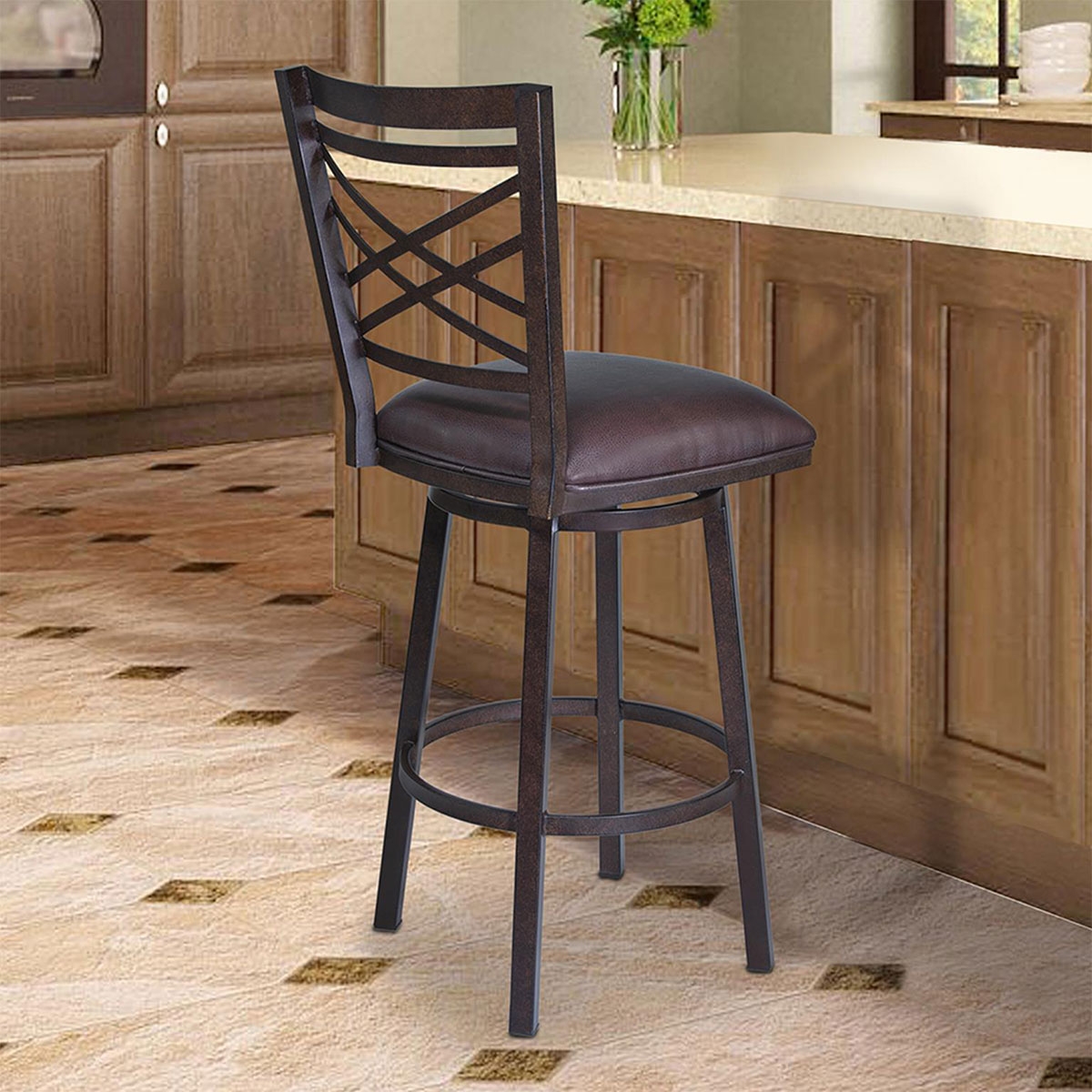 Picture of FARGO BROWN/AUBURN CNT STOOL